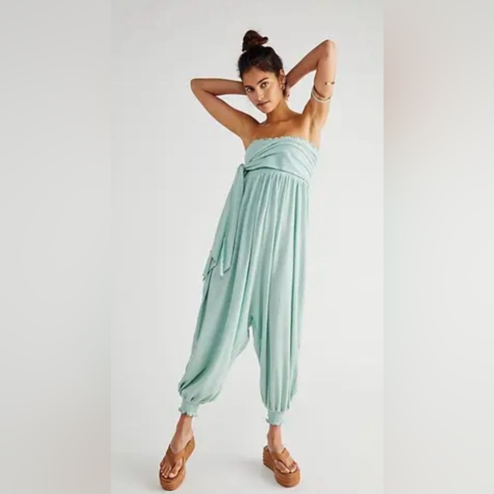FP Beach versatile Strapless Jumpsuit/pants in Light cream color